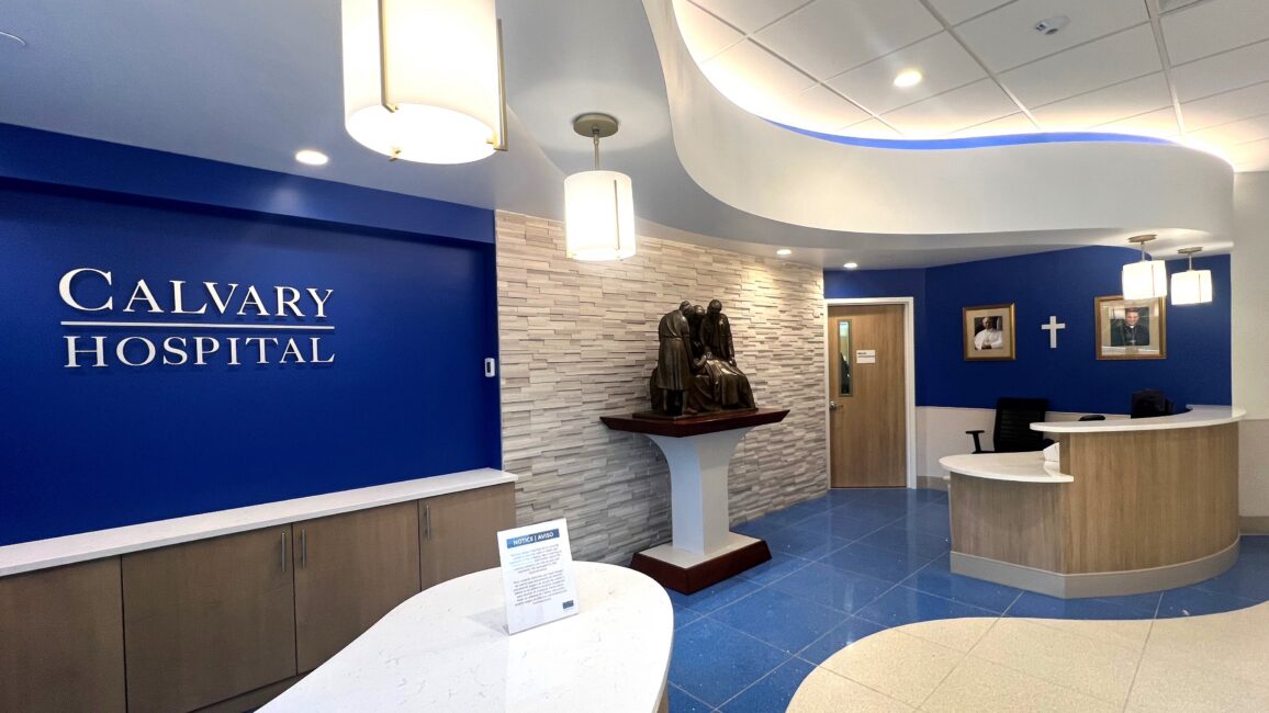 Calvary Hospital’s newly renovated Family Care Center and lobby.